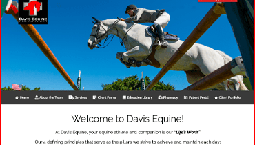 Davis Equine website top